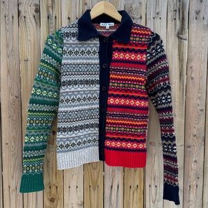 Alex Mill fair isle color block Cardigan
